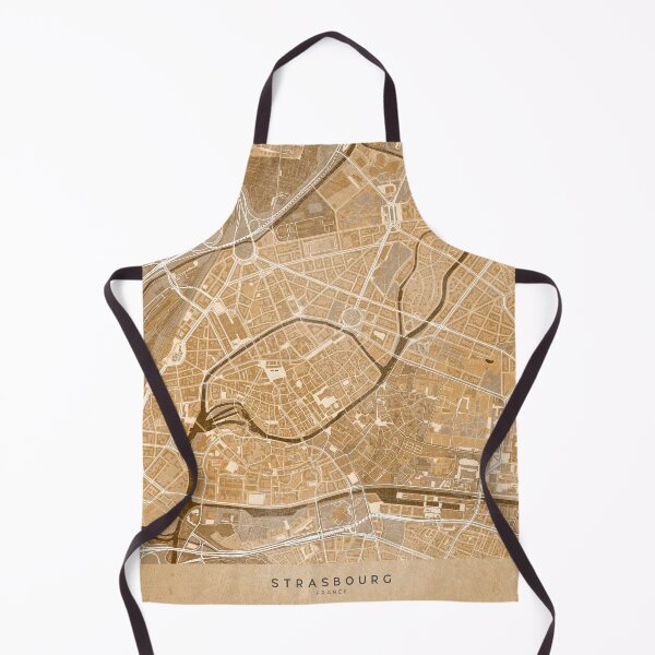 Item preview, Map of Strasbourg (France) in sepia vintage style designed and sold by blursbyai.
