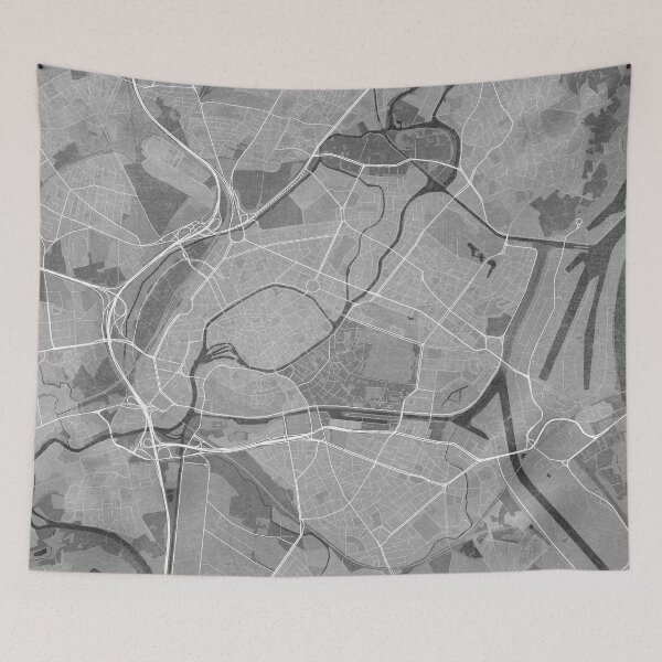 Item preview, Map of Strasbourg (France) in gray vintage style designed and sold by blursbyai.