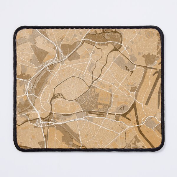 Item preview, Map of Strasbourg (France) in sepia vintage style designed and sold by blursbyai.