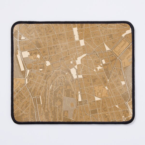 Item preview, Map of Saint Etienne downtown (France) in sepia vintage style designed and sold by blursbyai.