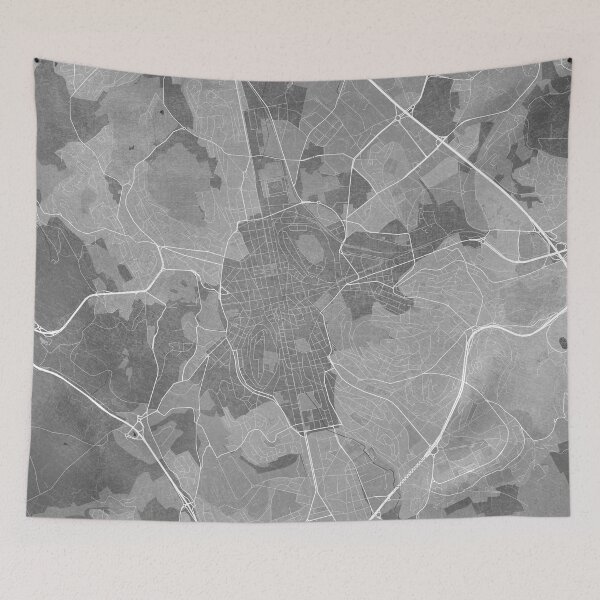 Item preview, Map of Saint Etienne (France) in gray vintage style designed and sold by blursbyai.