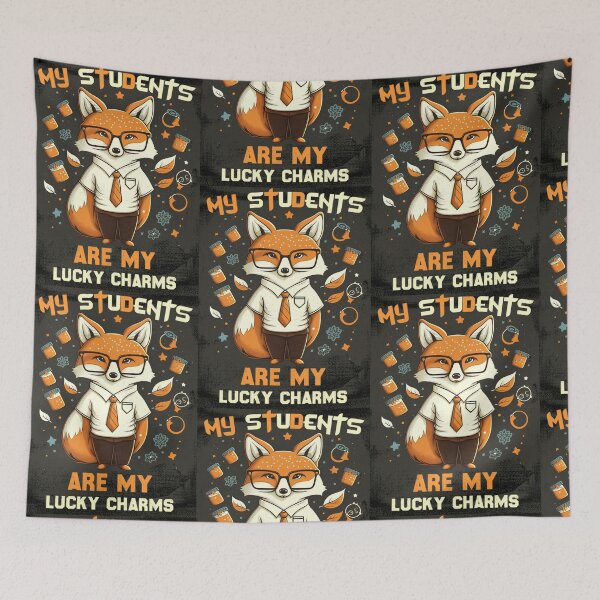 Item preview, My Students Are My Lucky Charms A clever fox dressed as a teacher   designed and sold by TheMagicalMugCo.