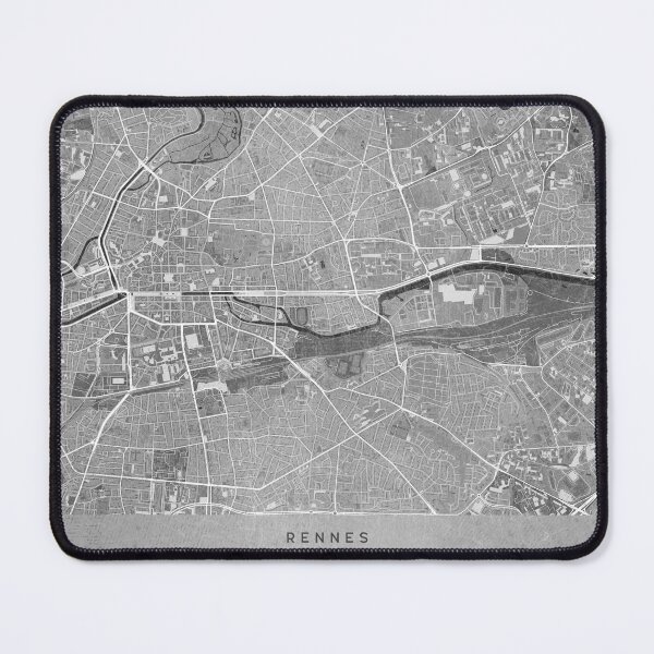 Item preview, Map of Rennes (France) in gray vintage style designed and sold by blursbyai.
