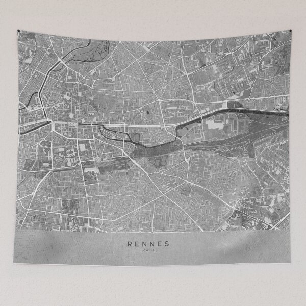 Artikelvorschau, Map of Rennes (France) in gray vintage style entworfen und verkauft von blursbyai.