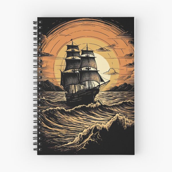 Item preview, Pirate Ship at Sunset - Vintage Style designed and sold by ArtShiftFL.