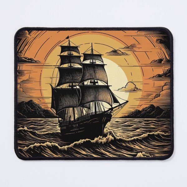 Item preview, Pirate Ship at Sunset - Vintage Style designed and sold by ArtShiftFL.