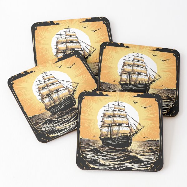 Item preview, Pirate Ship at Sunset designed and sold by ArtShiftFL.