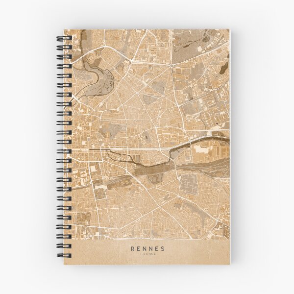 Item preview, Map of Rennes (France) in sepia vintage style designed and sold by blursbyai.