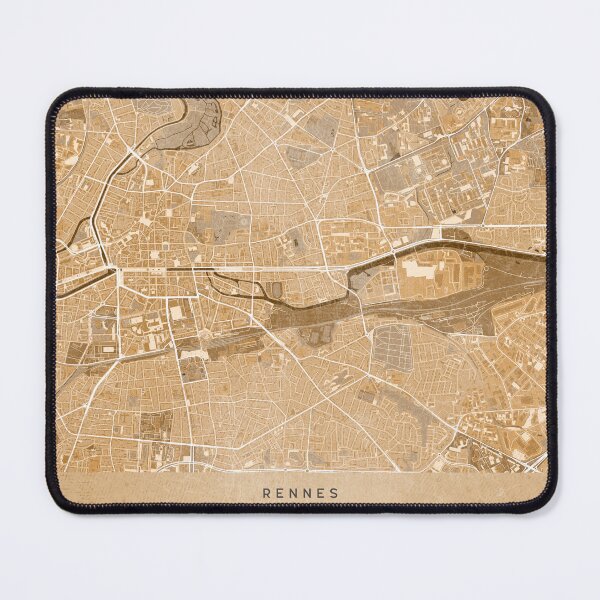 Item preview, Map of Rennes (France) in sepia vintage style designed and sold by blursbyai.