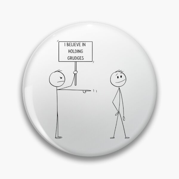 Item preview, I Believe In Holding Grudges, Stick Figure Pointing and Holding Sign, Giving the Stink Eye designed and sold by CarleLS.