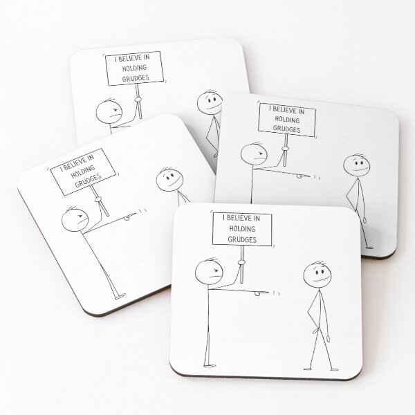 Item preview, I Believe In Holding Grudges, Stick Figure Pointing and Holding Sign, Giving the Stink Eye designed and sold by CarleLS.