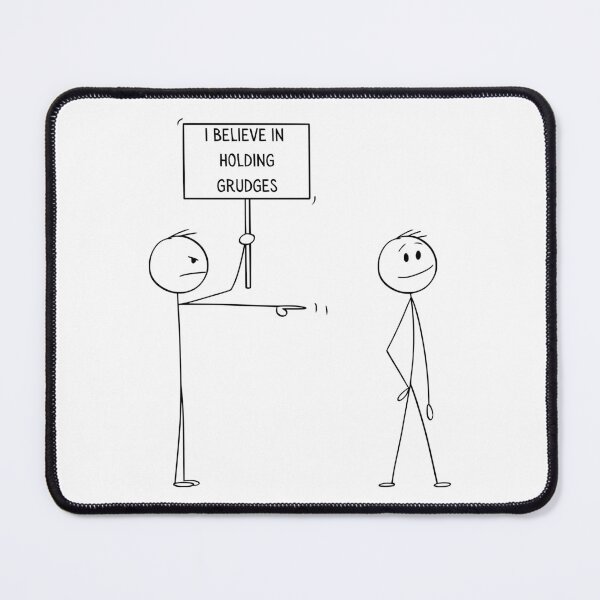 Item preview, I Believe In Holding Grudges, Stick Figure Pointing and Holding Sign, Giving the Stink Eye designed and sold by CarleLS.