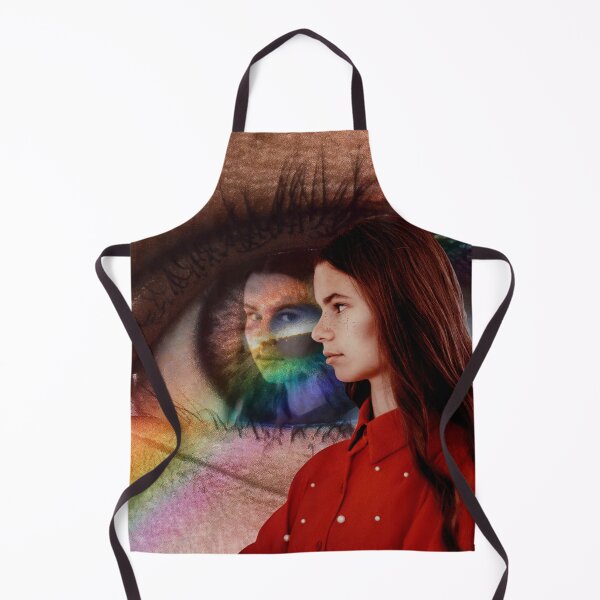 Item preview, Surreal Collage Art Print: Inward & Onward - Brunette Girl, Rainbow Vision and a Whimsical Reflection designed and sold by GollyWillikers.