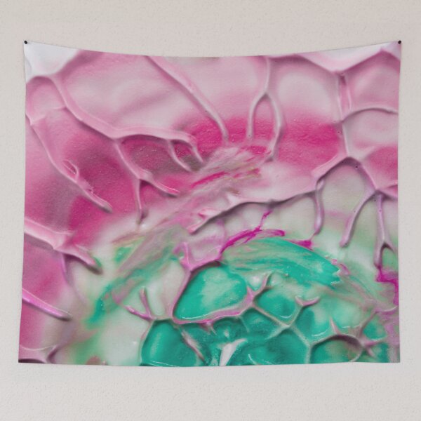 Item preview, Overhead view artistic textured pink green watercolor design designed and sold by Lefteris Betsis.