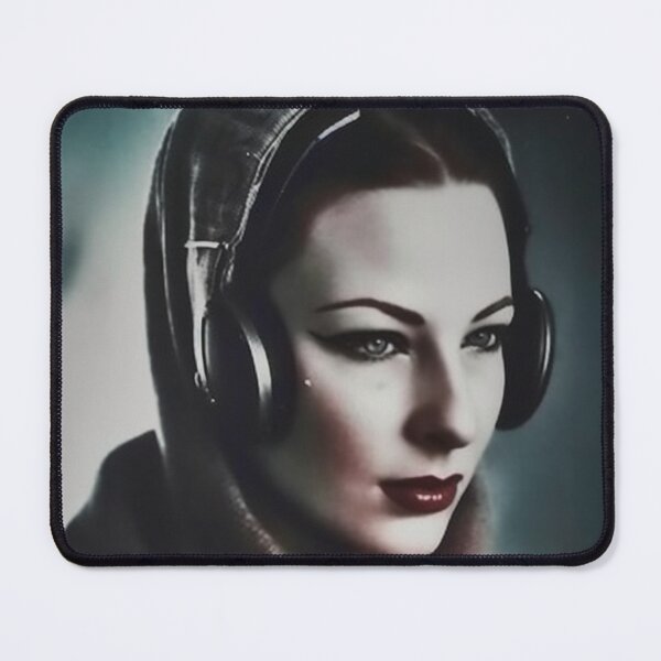 Item preview, Girl with gray eyes and red lipstick from Kuyavia time traveling from year 1957 to Cyberpunk City in 2100 designed and sold by ZDP-ART.