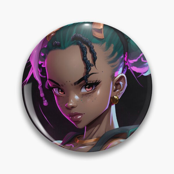 Item preview, Black Bulma-Style Anime Girl designed and sold by spellboundartd.