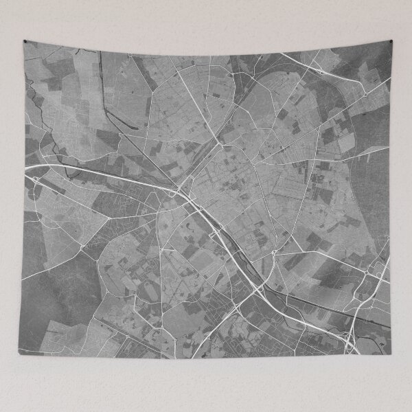 Item preview, Map of Reims (France) in gray vintage style designed and sold by blursbyai.