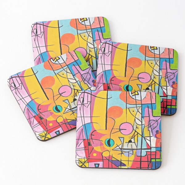 Item preview, Neon Fusion: An Imaginative Blend Of Surrealism And Cubism, Featuring Bright Neon Colors And Mixed Media Techniques designed and sold by ArtazaBazaar.