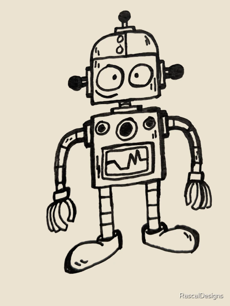 Imagen 4 de 4, Camiseta relajada con la obra Roboto, diseñada y vendida por RascalDesigns.