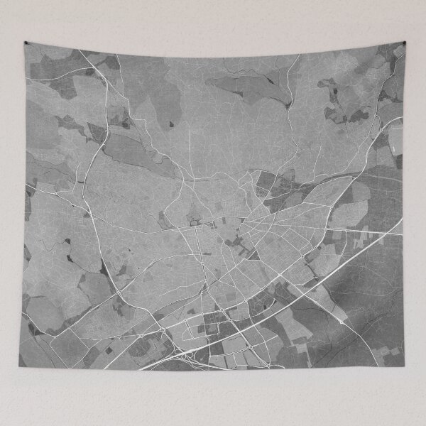 Item preview, Map of Nimes (France) in gray vintage style designed and sold by blursbyai.