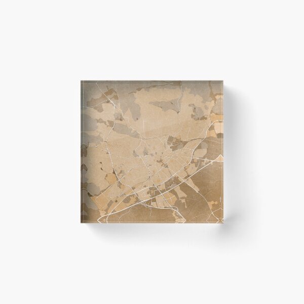 Item preview, Map of Nîmes (France) in sepia vintage style designed and sold by blursbyai.