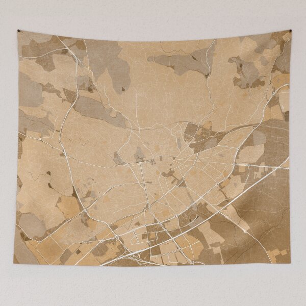 Item preview, Map of Nîmes (France) in sepia vintage style designed and sold by blursbyai.