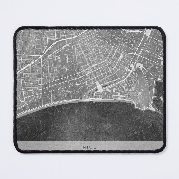 Item preview, Map of Nice downtown (France) in gray vintage style designed and sold by blursbyai.