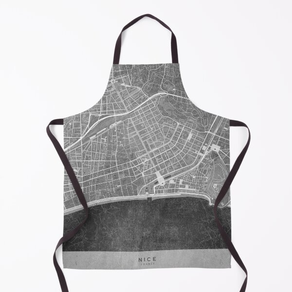 Item preview, Map of Nice downtown (France) in gray vintage style designed and sold by blursbyai.