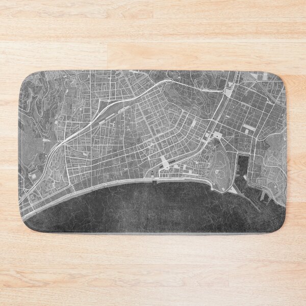 Item preview, Map of Nice downtown (France) in gray vintage style designed and sold by blursbyai.
