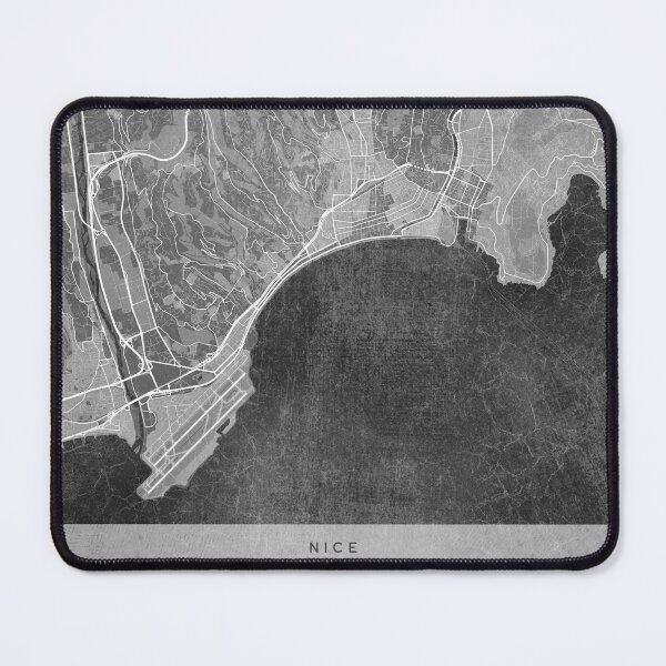 Item preview, Map of Nice (France) in gray vintage style designed and sold by blursbyai.
