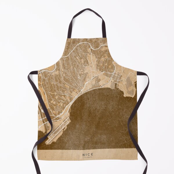 Item preview, Map of Nice (France) in sepia vintage style designed and sold by blursbyai.