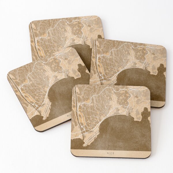 Item preview, Map of Nice (France) in sepia vintage style designed and sold by blursbyai.