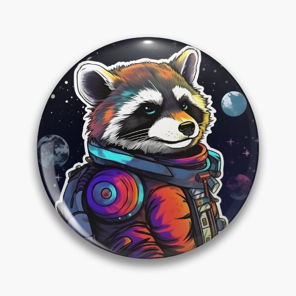 Item preview, Illustration of rocket racoon, cosmonaut raccoon designed and sold by LauraSukiArt.