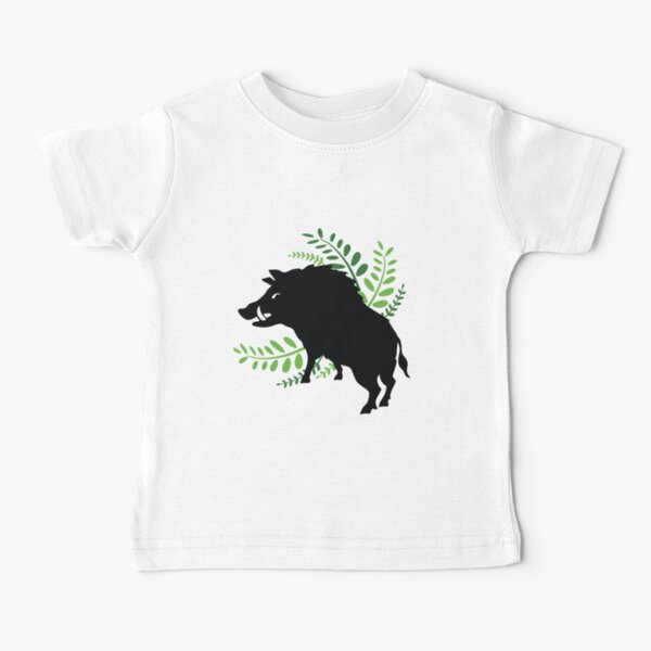 Wild Boar and Fern Design Baby T-Shirt