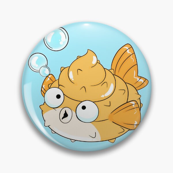 Item preview, Pufferfish kawaii poop emoji sticker designed and sold by FaultyOverlord.