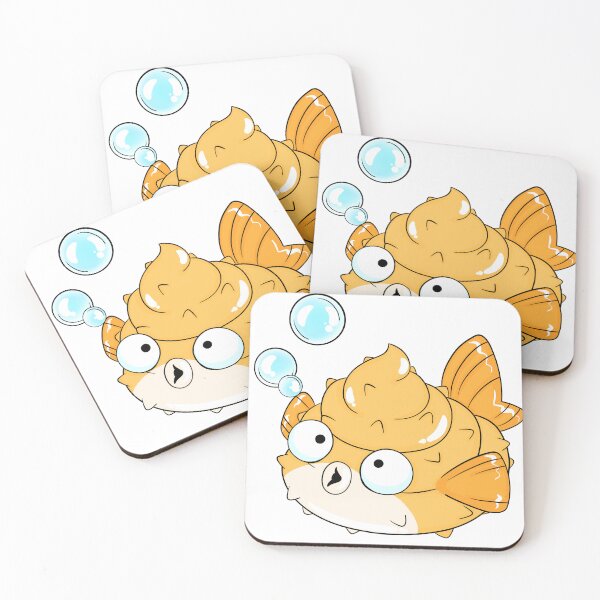 Item preview, Pufferfish kawaii poop emoji sticker designed and sold by FaultyOverlord.