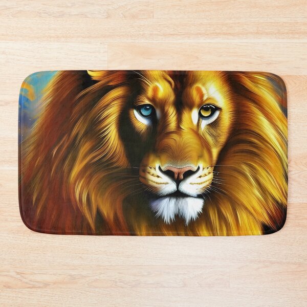 Item preview, Retrato de león dorado, empaste, Ai Generated Art designed and sold by ACC .