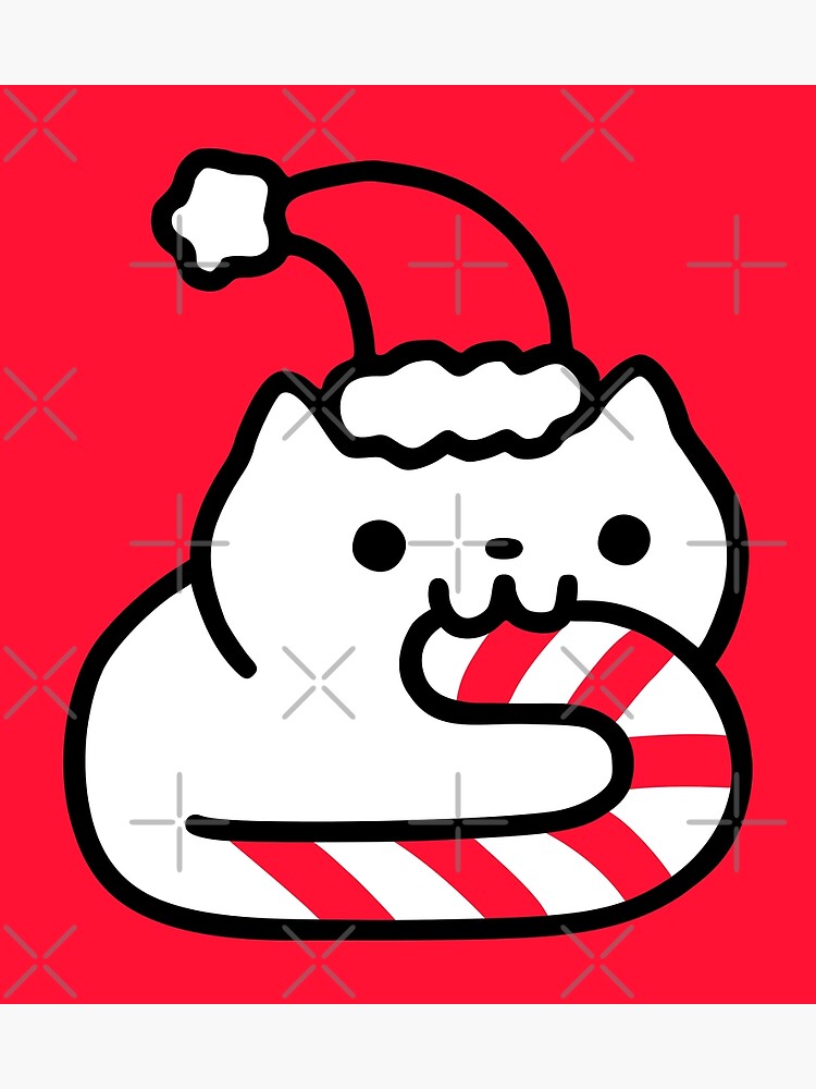 Candy Cane Cat Art Print