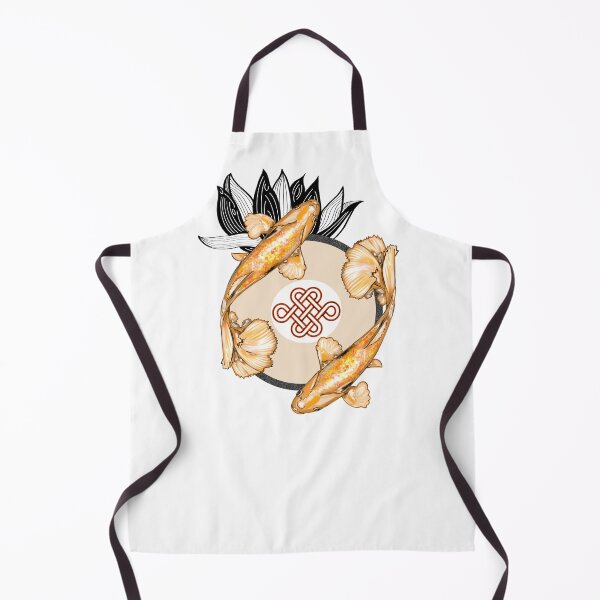 Item preview, Knot of Eternal Happiness: Golden Koi Fish and Lotus Flower Digital Drawing designed and sold by BIEZAART.