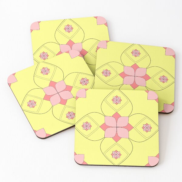 Item preview, Flower Geometry Cheer Blush and Yellow Repeat 5748 designed and sold by Art in My Loft.