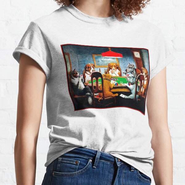 DOGS PLAYING POKER : Vintage C M Coolidge Print Classic T-Shirt