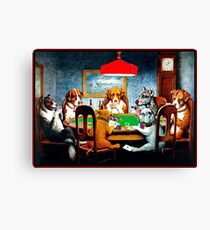 DOGS PLAYING POKER : Vintage C M Coolidge Print Canvas Print