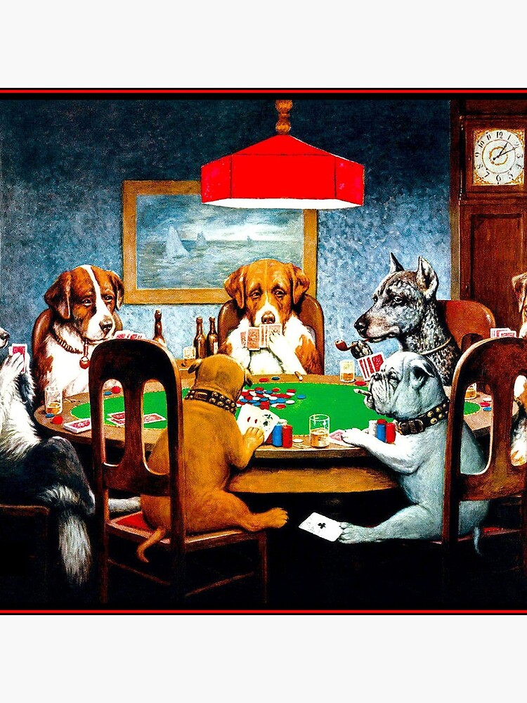 DOGS PLAYING POKER : Vintage C M Coolidge Print by posterbobs