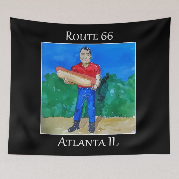 Item preview, Hotdog man made from the iconic muffler men statues.  Seen along Route 66 in Atlanta Illinois - Welshdesigns designed and sold by welshdesigns.