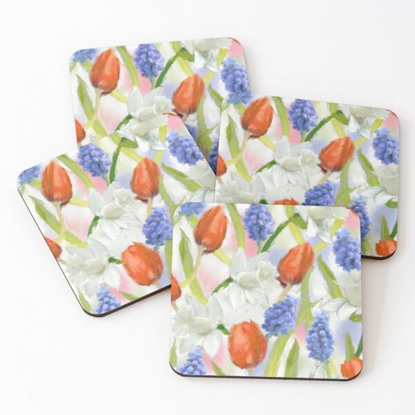 Item preview, Spring Daffodils Muscari Tulips Watercolor Pattern  Design  designed and sold by Tina Veenstra.