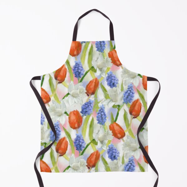 Item preview, Spring Daffodils Muscari Tulips Watercolor Pattern Design designed and sold by Tina Veenstra.