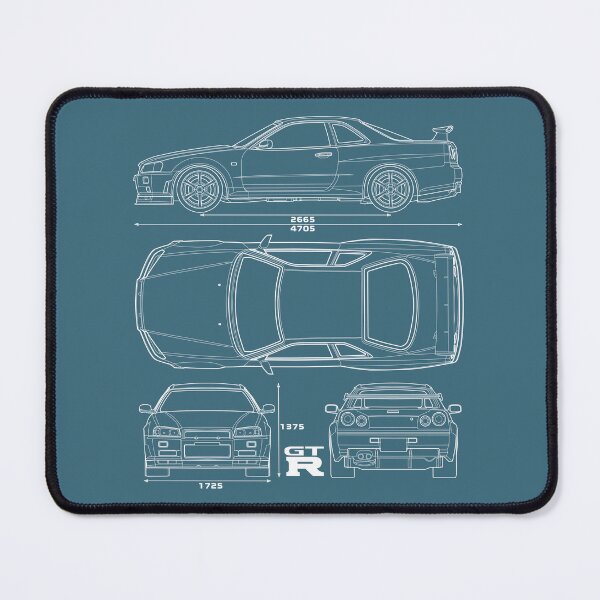 Item preview, Nisan Skyline R34 GTR Blueprint designed and sold by SpeedTees.