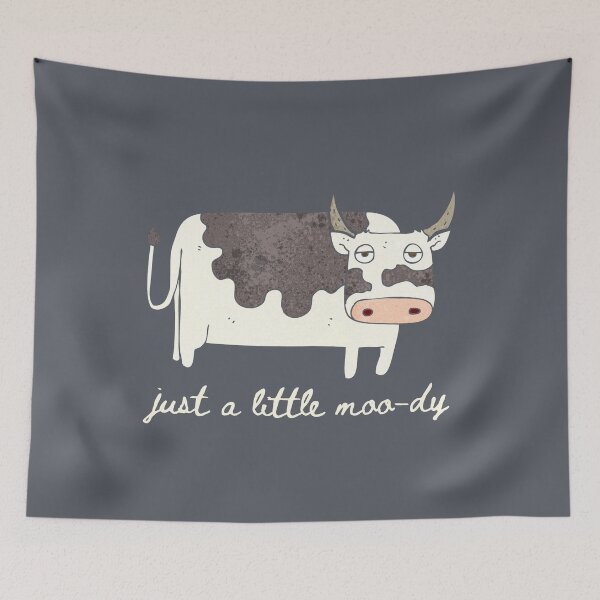 Item preview, Just a Little Moo-dy Cow Cartoon Drawing designed and sold by CarleLS.