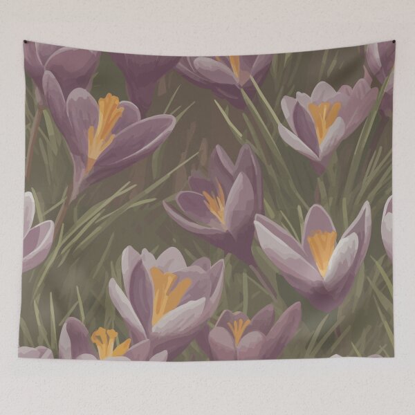 Item preview, Colorful Crocus Flowers in Watercolor Splendor designed and sold by TopArtsy.