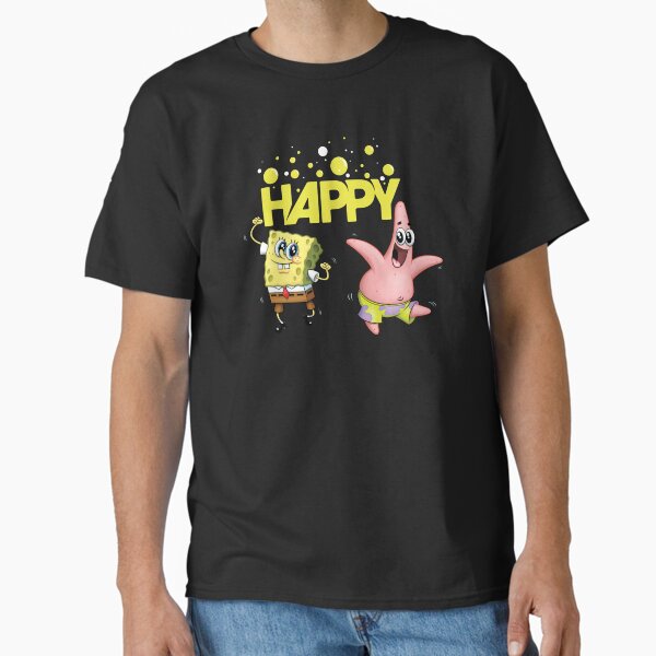 Vista previa del artículo con la obra «Bob Esponja Pantalones Cuadrados Feliz Bailando Bob Esponja Y Patricio», diseñado y vendido por FifthSun.